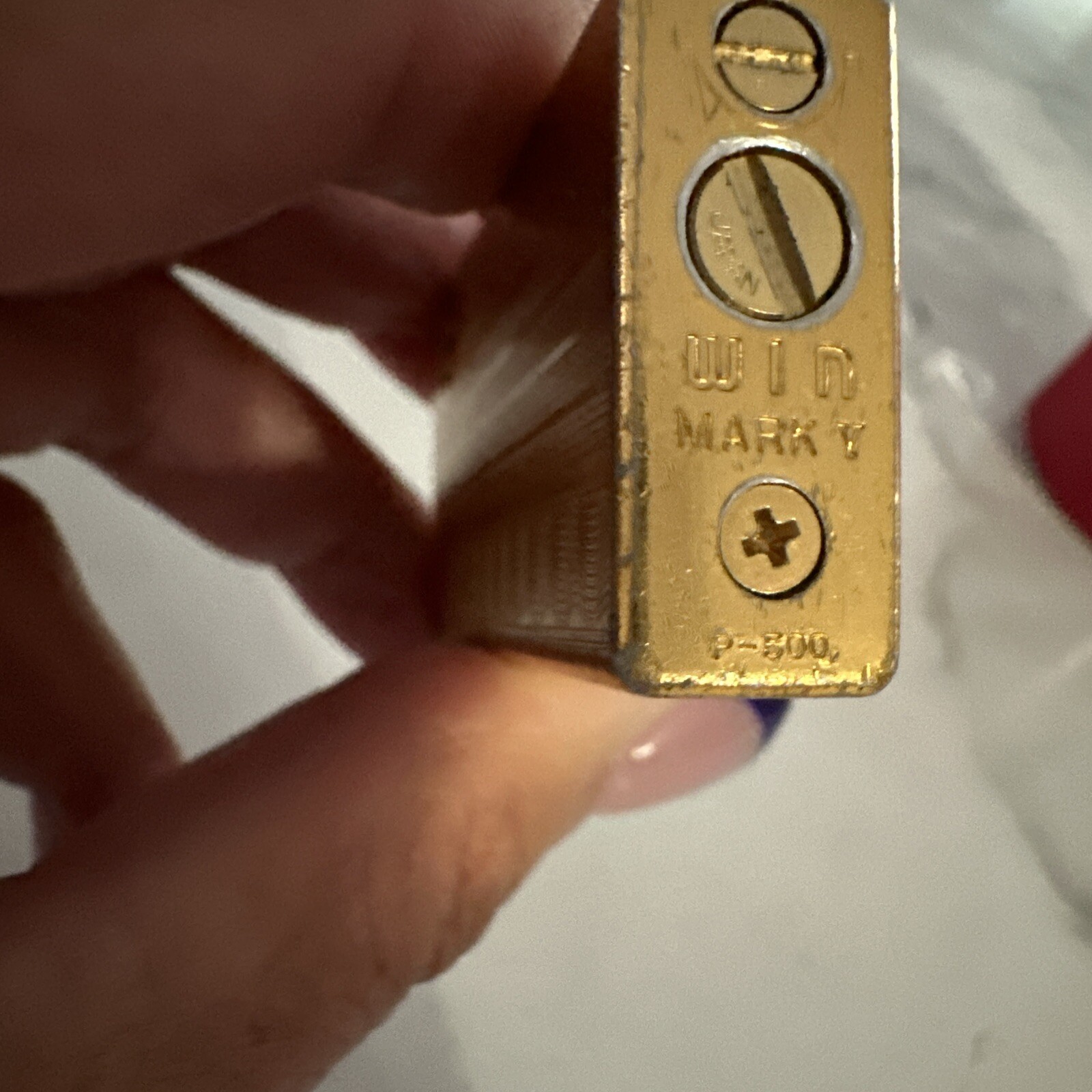 VINTAGE ELECTRONIC GAS LIGHTER ''WIN'' MARK V-GOLD PLATED-1970's. JAPAN-untested