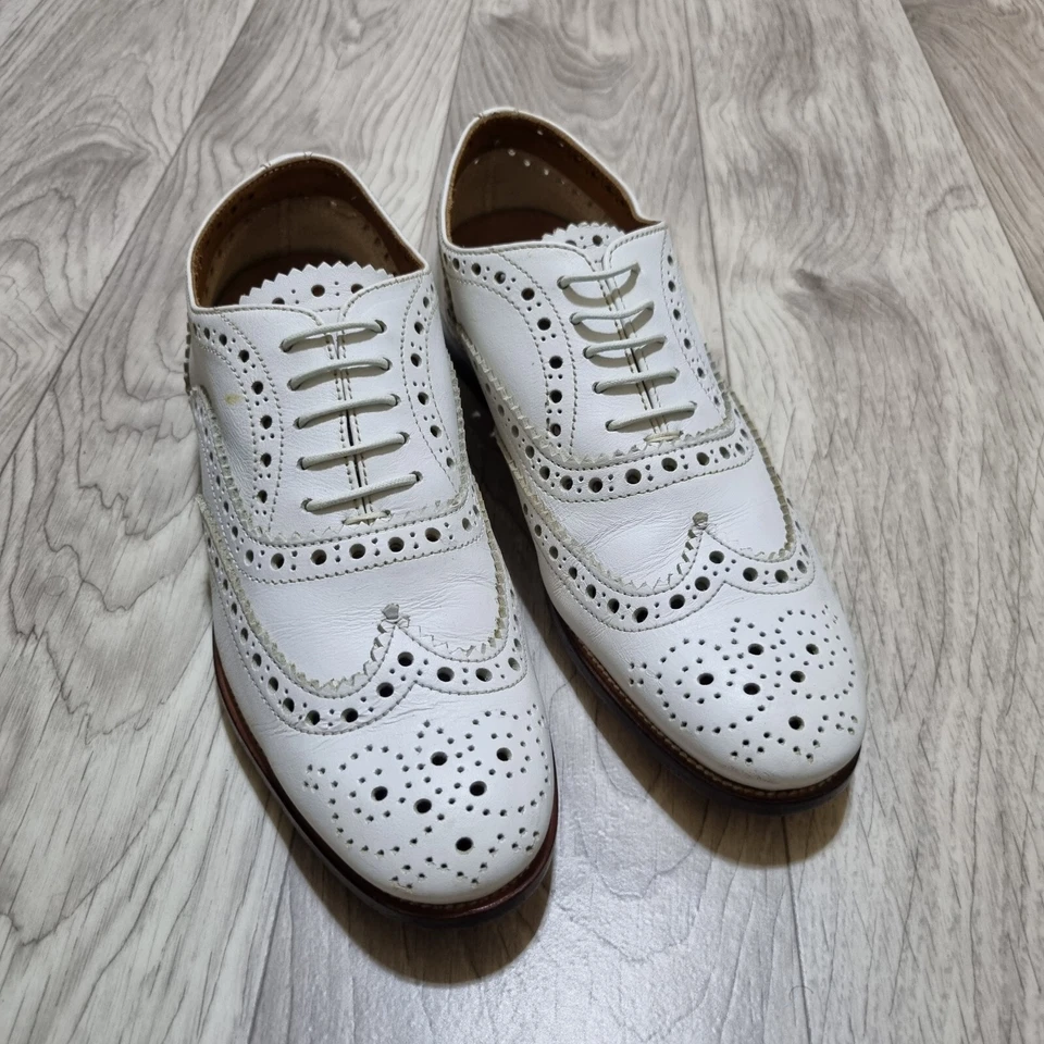 Zapatos Church's Cheaney para mujer Burwood blancos Oxford de cuero de negocios talla 6 EE. UU. Foto 2 de 4