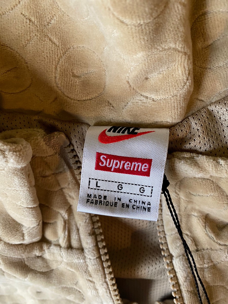 Brand New Tagged Nike x Supreme Velour Track Jacket Tan