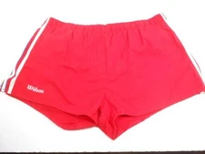 VINTAGE MEN'S WILTON RED SWIM SURF LINED TRUNKS Sz: XL
