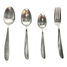 Hampton Silversmiths GLACIER Stainless Wave Handle Glossy Flatware CHOICE