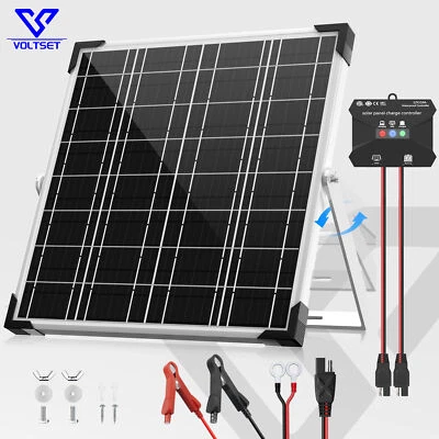 VOLTSET Solar Battery Trickle Charger 20W 12V Solar Panel Maintainer for Car Boat RV