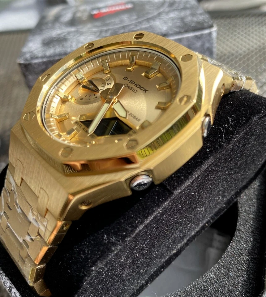 Nuevo Casio G-Shock Color Dorado GA2100 Todo Oro Amarillo MOD Personalizado Foto 4 de 4