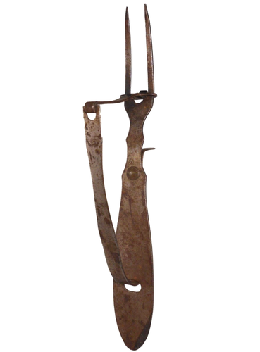 ESCASO TENEDOR DE TALLA DE CARNE MECÁNICO ANTIGUO PRIMITIVO DE PRINCIPIOS DEL SIGLO 20 - Imagen 3 de 10