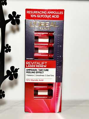 L'Oreal Paris Ampullen 10 % Glykolsäure, 7 Tage heilender Peeling-Effekt, brandneu