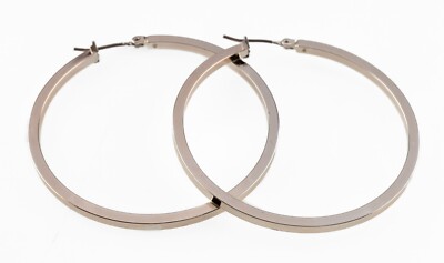 Donna Karan New York DKNY Silverplated Hoop Earrings 50 mm