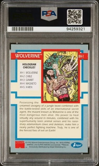 Wolverine #XH-1 PSA 8 Series 1 Hologram 1992 Impel Marvel Universe X-Men - Image 2 of 3