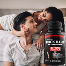 Rock Hard Male Enhancement Capsules, Stamina, Performance, Libido Pills 60ct