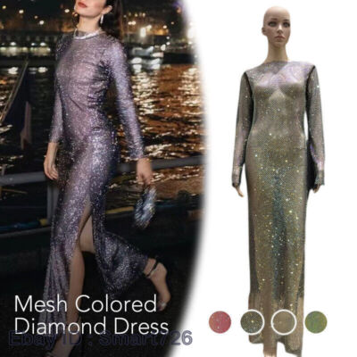 slim fit dress slacks Liquid Gold Glitter Mesh Maxi Dress