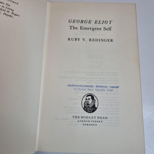 George Eliot The Emergent Self New Biography By Ruby V. Redinger Hardcover 1976 - Picture 7 of 15