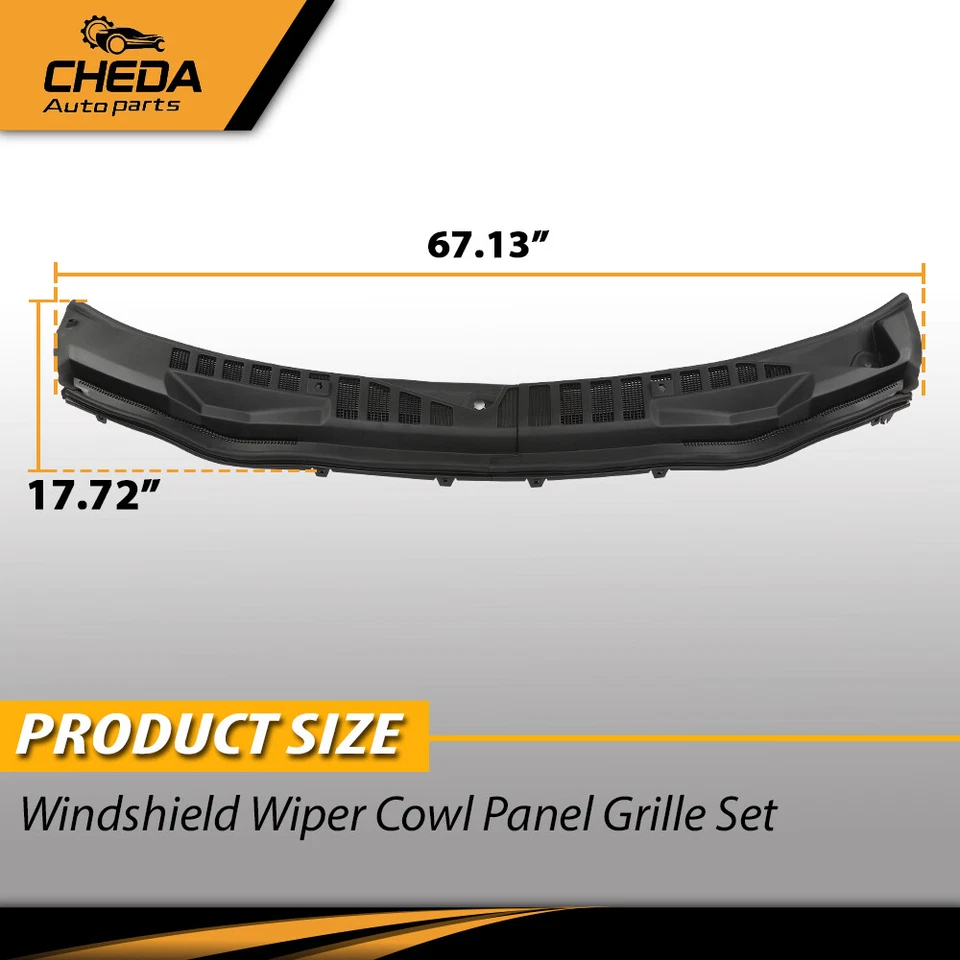 Juego de rejilla de panel de cubierta limpiaparabrisas apto para Ford Super Duty F250 F350 2017-22 Foto 3 de 4