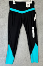 Womens Xersion Compression Leggings. Black with Blue accents. Size Small. NWT's.