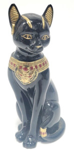 LENOX CAT FIGURINE BASTET EGYPTIAN 1995 GATTAMELATA GOLD GILT FIGURE STATUE 5in