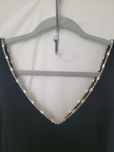 Black Rhinestone Gown Andrea Polizzi for Rex Lester EveningDress Size 10 Formal - Picture 3 of 11