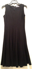 Calvin Klein Dress Pleated Fit Flare Cocktail Women 4 Black Sleeveless Tank