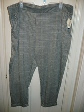 Terra  Sky Women's Plus Double Knit Tapered Pants 3XL 24-26W Black Soot Combo