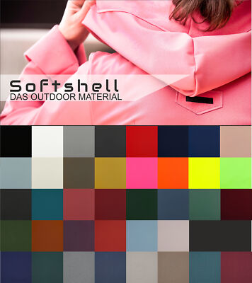 Softshell Meterware 3-Schichten Nano Stoff mit Elasthan Wind-und wasserabweisend