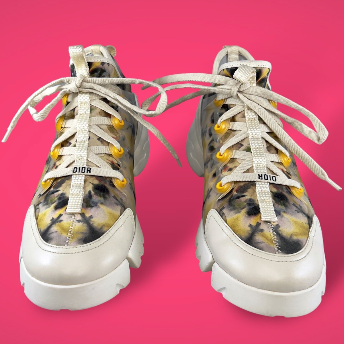 Christian Dior D-Connect KaleiDiorscopic Yellow & Gray Trainer