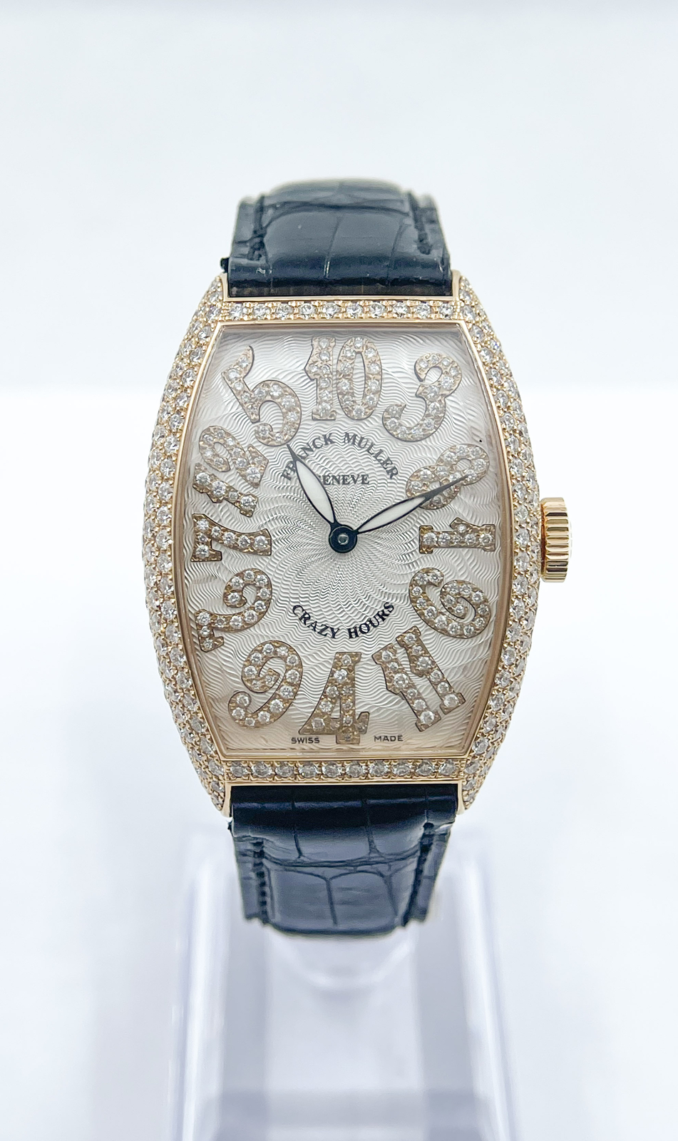 Franck Muller Crazy Hours 5850 CH NBR D5 CD 18k Rose Gold 5 Rows Diamond Watch