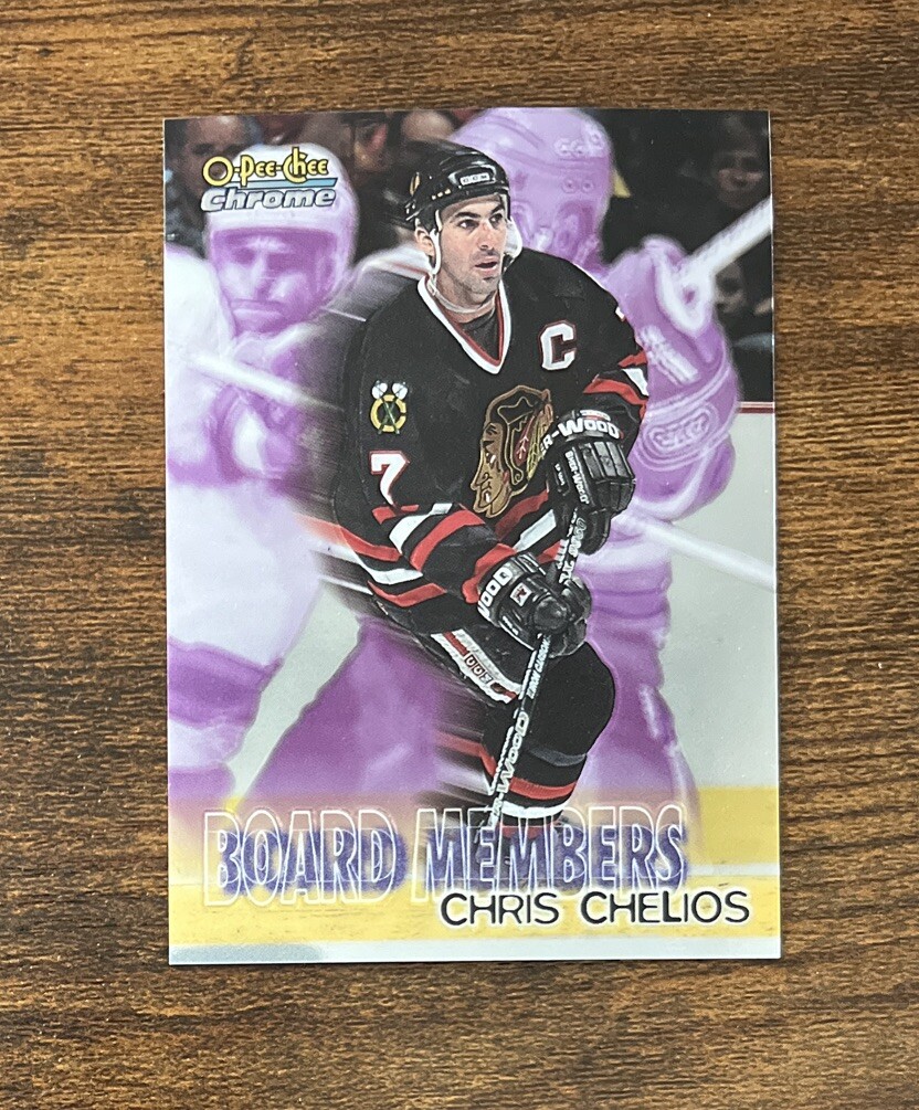 1998-99 O Pee Chee Chrome Board Members #B2 Chris Chelios Chicago Blackhawks