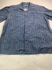L.L. Bean Shirt Mens Large Short Sleeve Blue Pocket Button Up