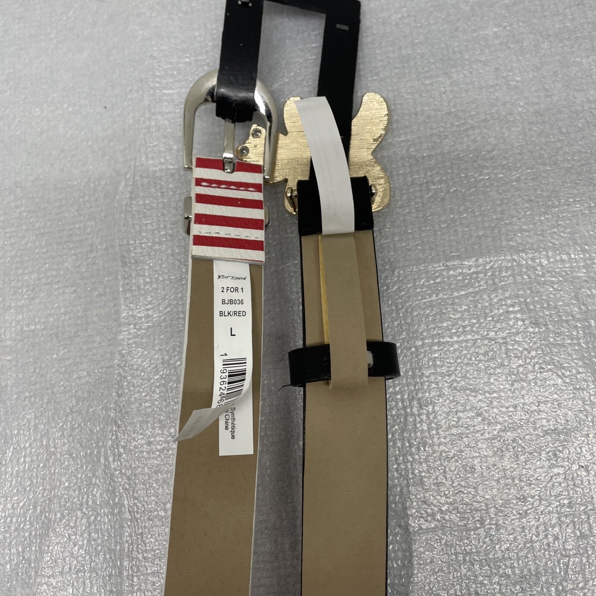 NWT • Betsey Johnson • 2pc Gingerbread Xmas Belts Vegan Faux Leather Cute Small Betsey Johnson Gingerbread Christmas Belt Girl Brass Buckle  main image 4