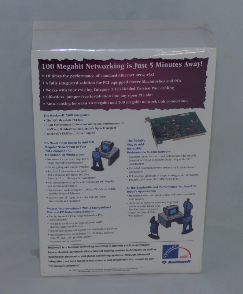 Vintage ROCKWELL 2300 Ethernet Adapter for Macintosh w/ PCI - BRAND NEW SEALED - Image 2 of 4