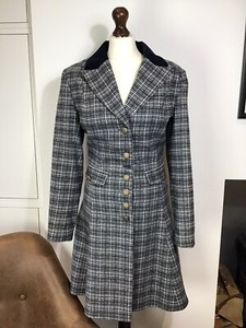 navy check jacket ladies