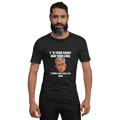 Hilarious Jerome Powell gag gift idea short long dong cpi data hodl  t-shirt