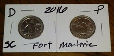  2016 D & P Mint - South Carolina - Fort Moultrie Quarters - 2 COIN SET 