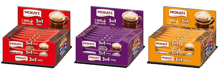 MOKATE INSTANT COFFEE 3in1 STICKS - 15x17G - SACHETS DISPLAY