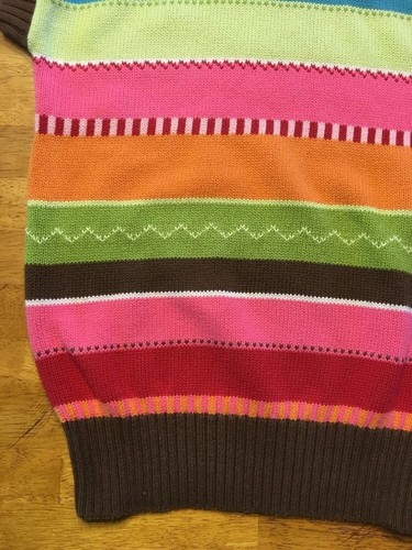 Gymboree Girl's Multi Color Striped Short Sleeve Turtleneck Sweater Medium 7/8 - Picture 6 of 8