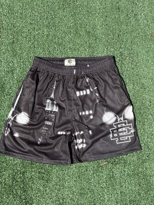 Eric Emanuel EE14 Men's L Black/White Mesh Basketball Shorts Graphic Pockets
