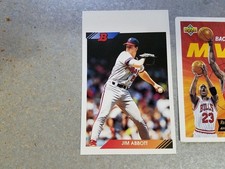 Jim Abbott California Angels 1992 Bowman #572 No Foil ERROR PROOF RARE