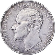 [#1116986] Bulgaria, Ferdinand I, 5 Leva, 1894, Kormoczbanya, Hungary, EF(40-45)