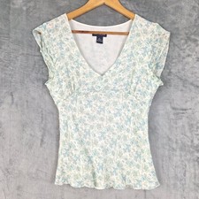 Womens Top Small Silk Floral Babydoll Y2K Coquette Feminine Fairy Romantic