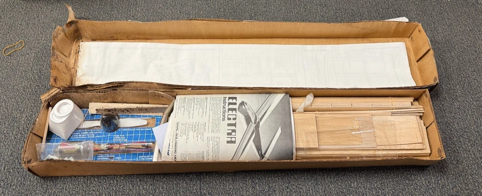 Vintage Carl Goldberg Kit Electra RC ELECTRIC Sailplane W/ Motor Glider 78 1/4" - Image 4 of 4