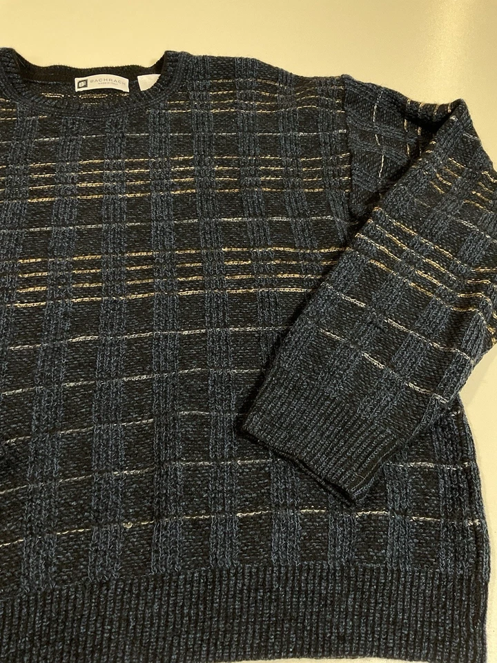 Suéter Tejido Bachrach Vintage Talla M Cuadrado Abuelo Geométrico Hecho en Italia Años 90 Foto 2 de 4