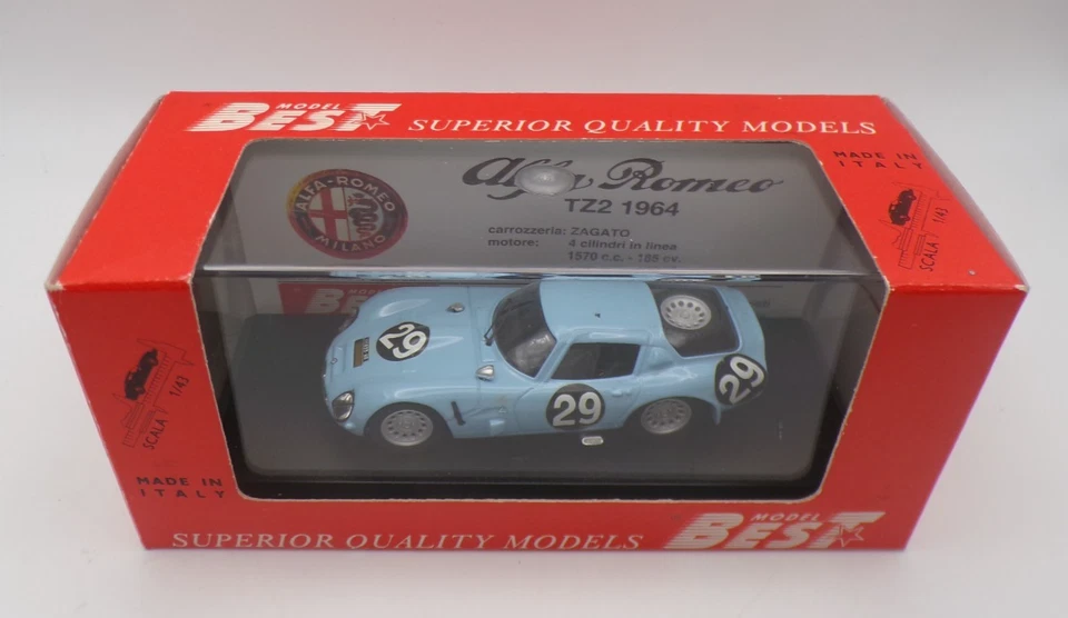 BEST MODELS 9141 ALFA ROMEO TZ2 MONZA 1967 VOLONTERO/SANGRI MINT BOXED 1:43 - Image 2 of 4