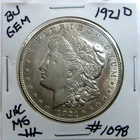 1921-D MORGAN SILVER DOLLAR FROM ORIGINAL BANK BAG GEM BU US MINT #1098
