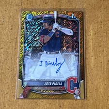 2025 Topps Chrome #CPA-JP Jose Pirela 1st Auto Gold Shimmer Auto /50 Guardians