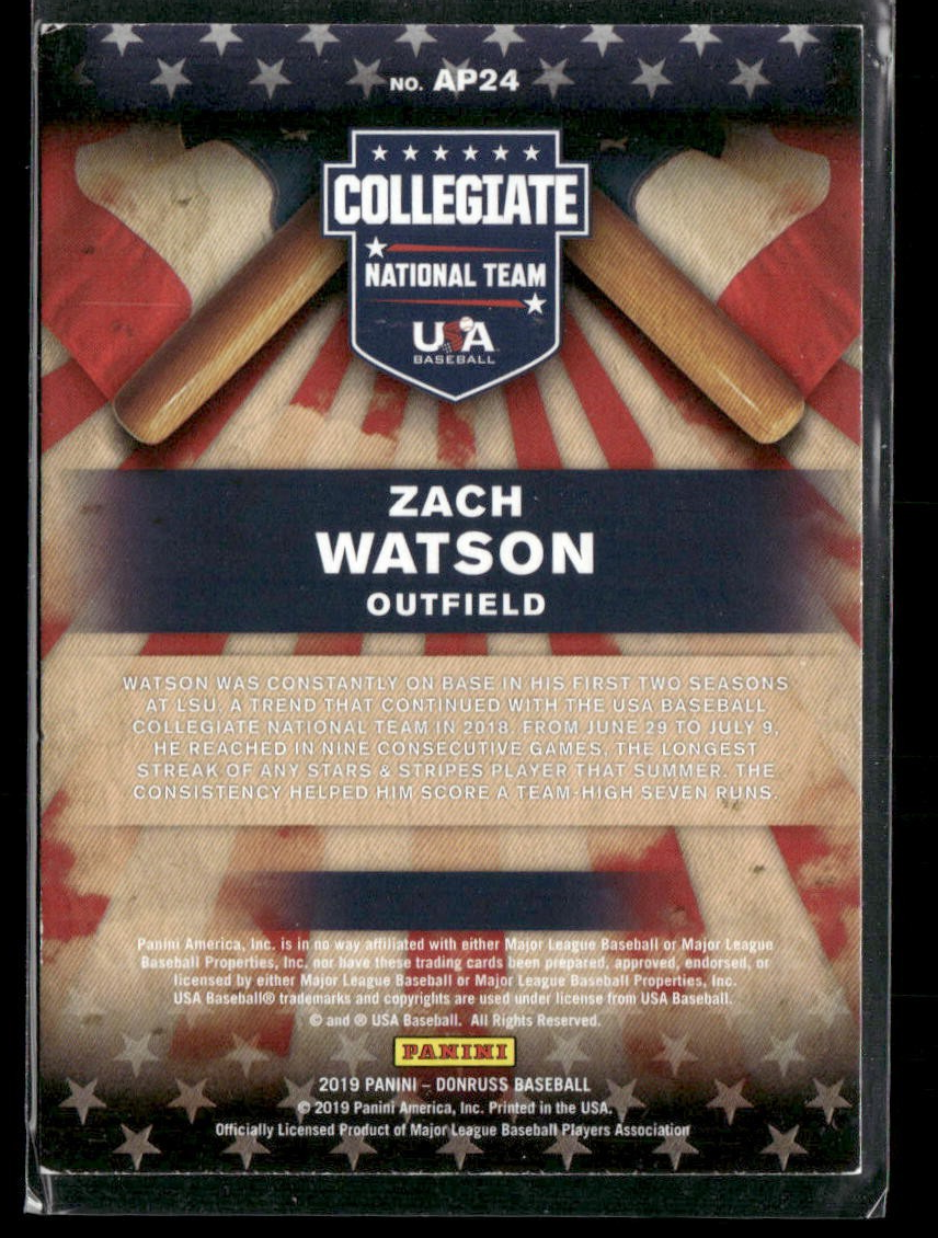 2019 Panini Donruss - American Pride Zach Watson #AP24 Pink