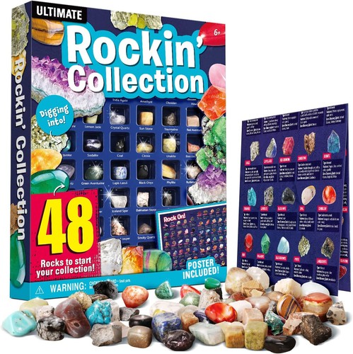 Edelsteine Set Kinder Sammeln 48 Stück Kristalle Lernset Edelsteine Set Kinder Sammeln 48 Stück Kristalle Lernset