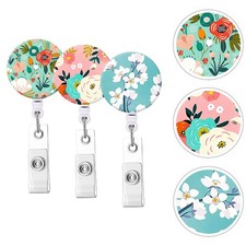 3Pcs Reusable Badge Holders Portable Badge Holder Retractable Clips badge reels