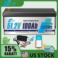 HRBEENERGY 48V 100Ah LiFePO4 Lithium Golf Cart Battery for Golf Cart Trolling