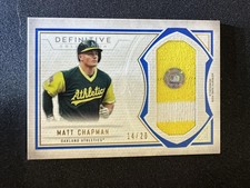 Matt Chapman 2019 Topps Definitive Collection Jumbo Relic Blue /20 Athletics