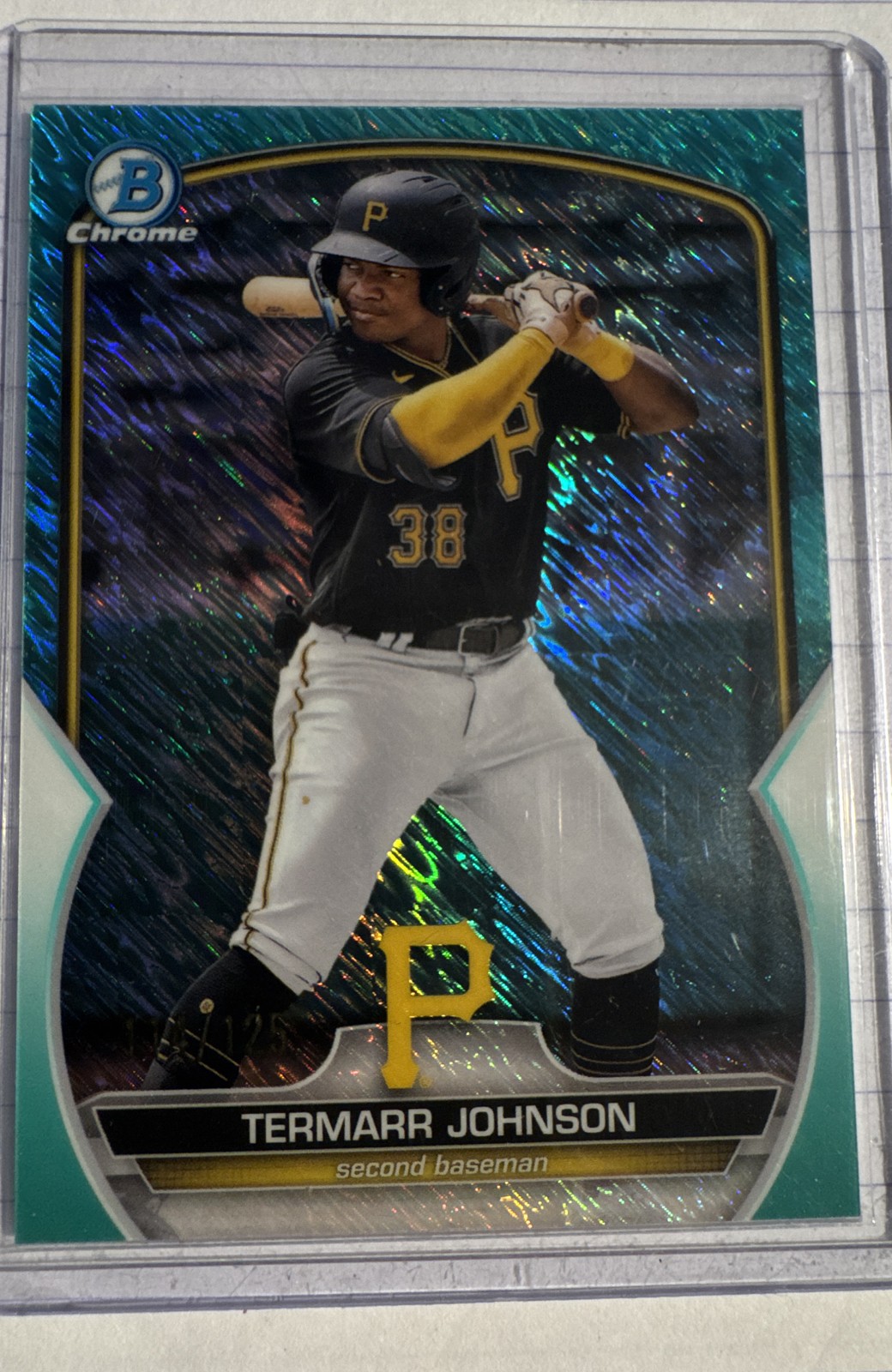 2023 Bowman - Chrome Prospects Termarr Johnson #BCP-88 Aqua Shimmer Refractor...