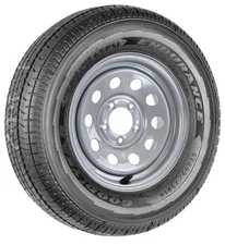 Goodyear Trailer Tire Endurance ST205/75R14 LRD On Silver Modular Rim 5 Lug
