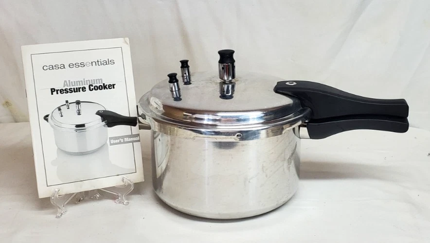 Vintage Cassa Essentials 5-Quart Aluminum PRESSURE COOKER w Users Manual
