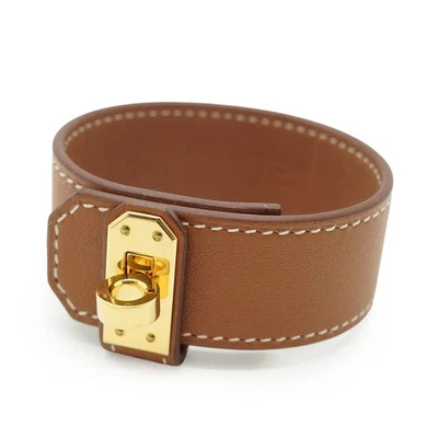 Bracelet Hermes Kelly Twist en cuir Swift couleur cuir taille M - Photo 1/4